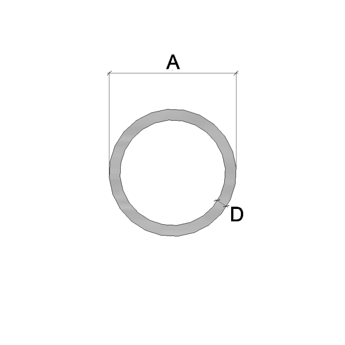 Aluminium buis 40 x 5 mm AW-6060